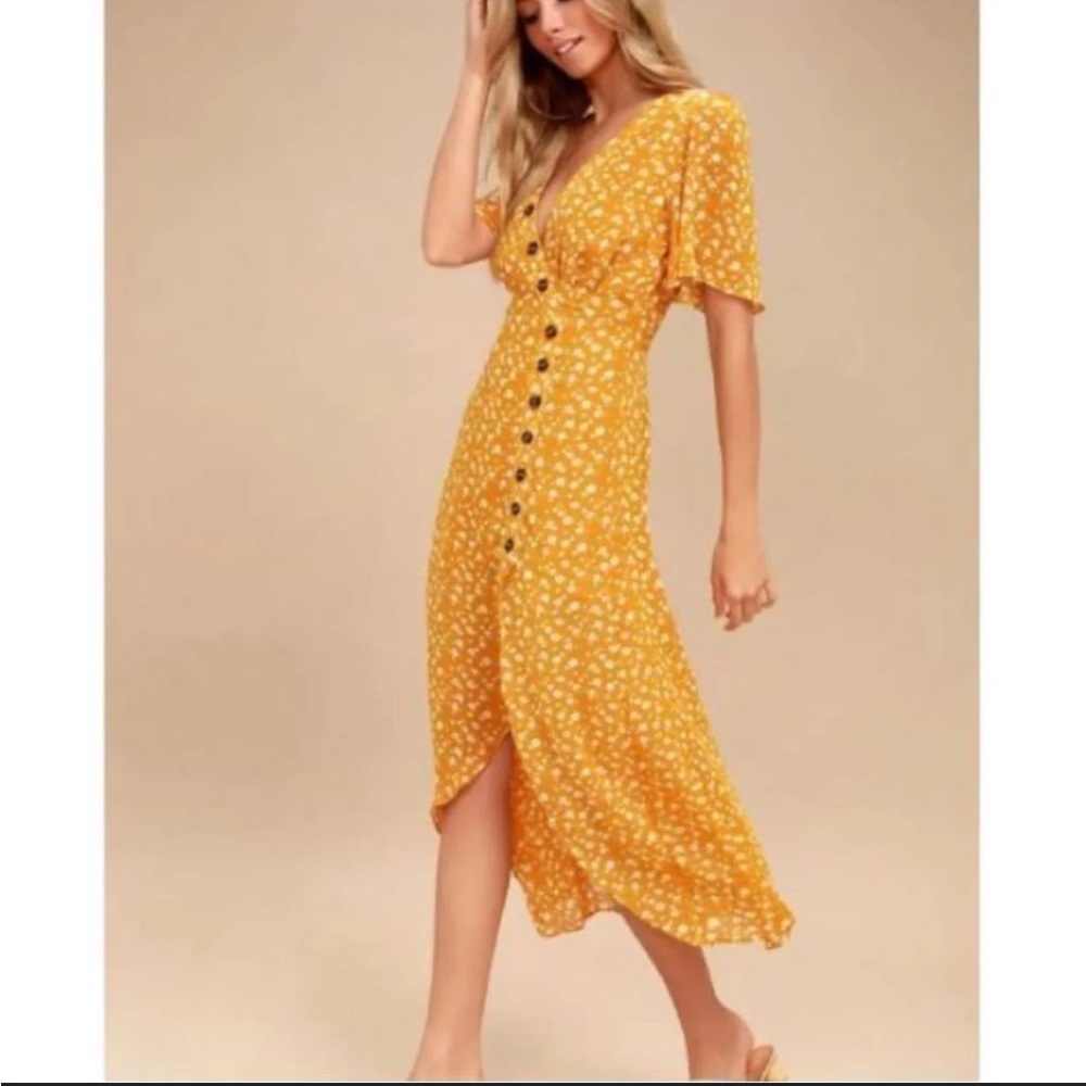 Lulu’s After Bloom Delight Floral Button Midi Dress